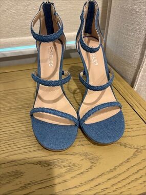 Charles by Charles David Denim Blue Braided-Strap Heels